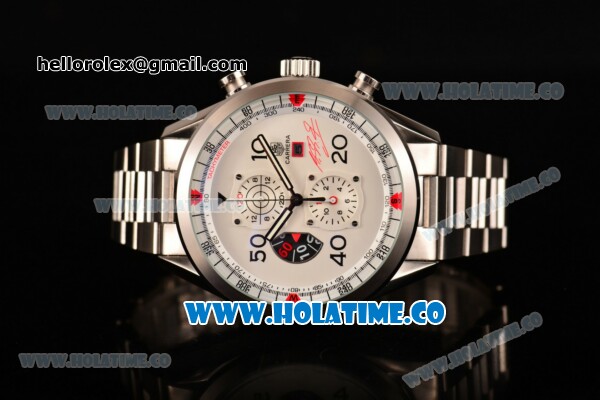 Tag Heuer Carrera Calibre 1887 50th Anniversary Limited Edition Miyota OS20 Quartz Full Steel with White Dial and Arabic Numeral Markers - Click Image to Close